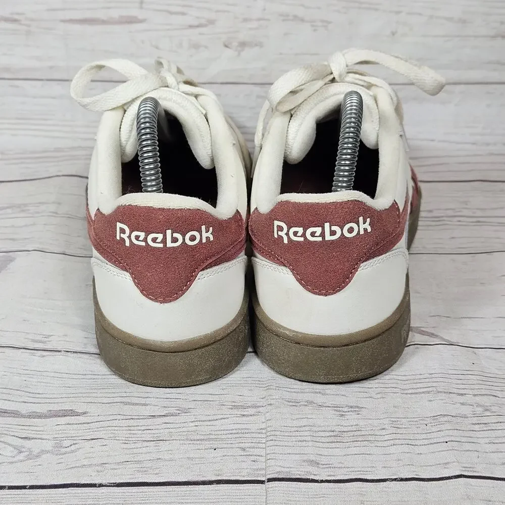 Reebok Classic Shoes Women’s White Burgundy US 8 Leather Suede Sneakers